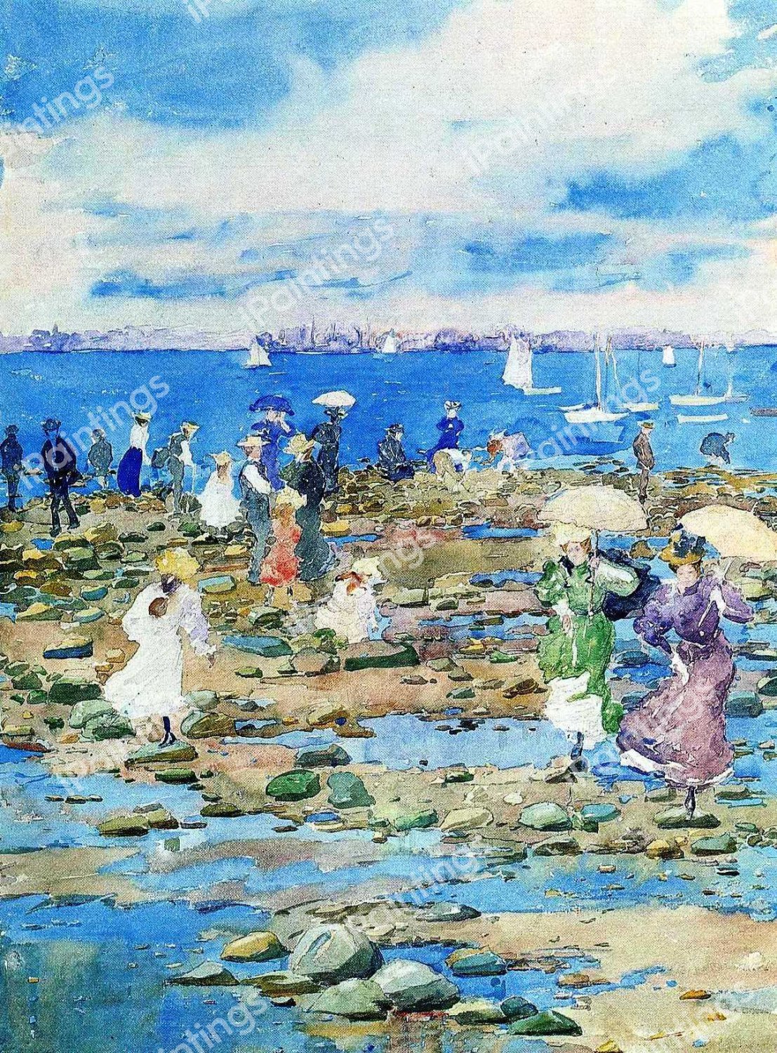 Summer Visitors. The painting by Maurice Prendergast