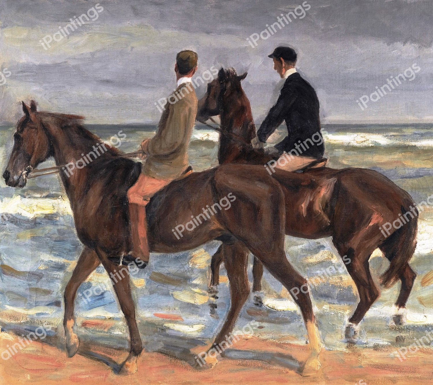 Two Riders on a Beach, 1901. The painting by Max Liebermann