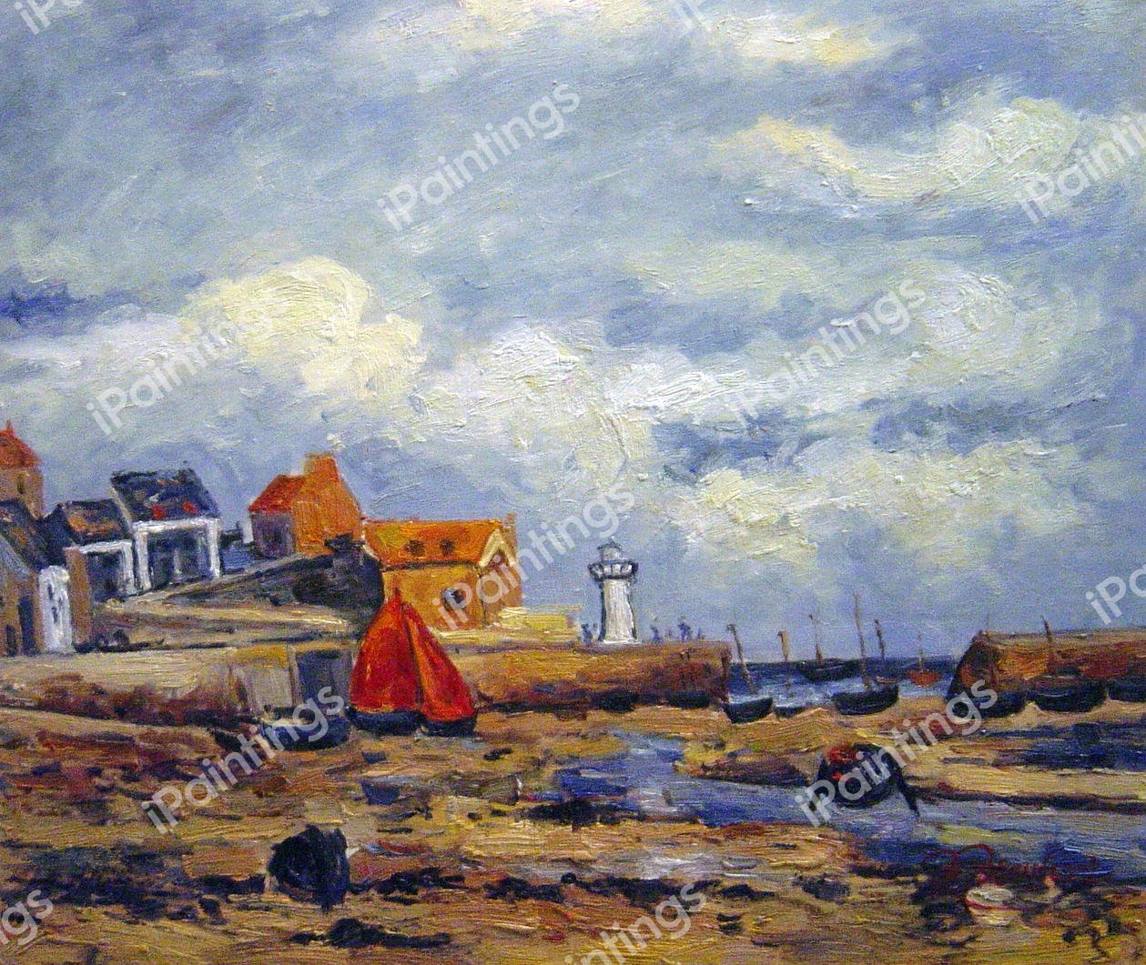 At Low Tide. The painting by Maxime Maufra