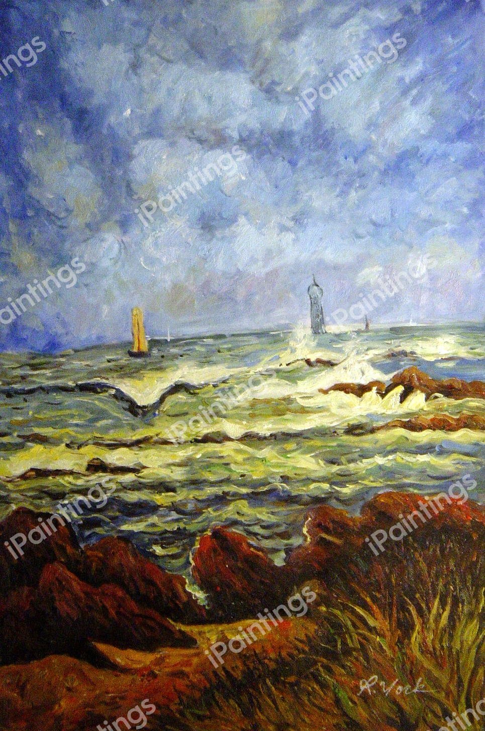 Barges Lighthouse. The painting by Maxime Maufra