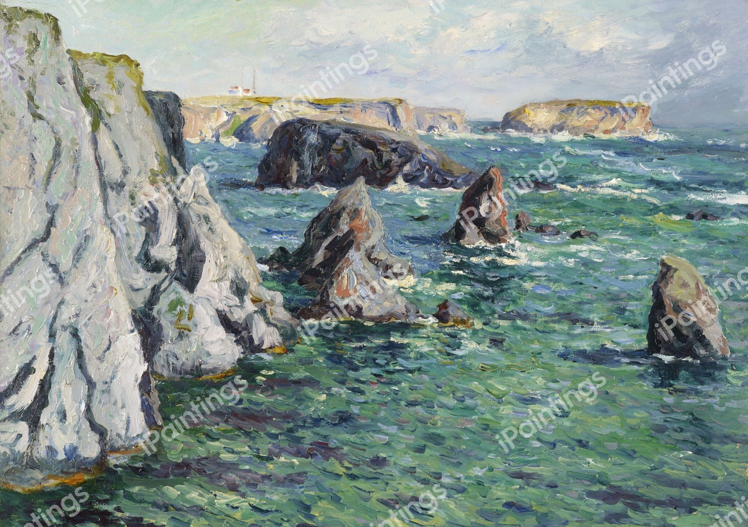 Bay of Port Goulphar, Belle-ile-en-Mer. The painting by Maxime Maufra