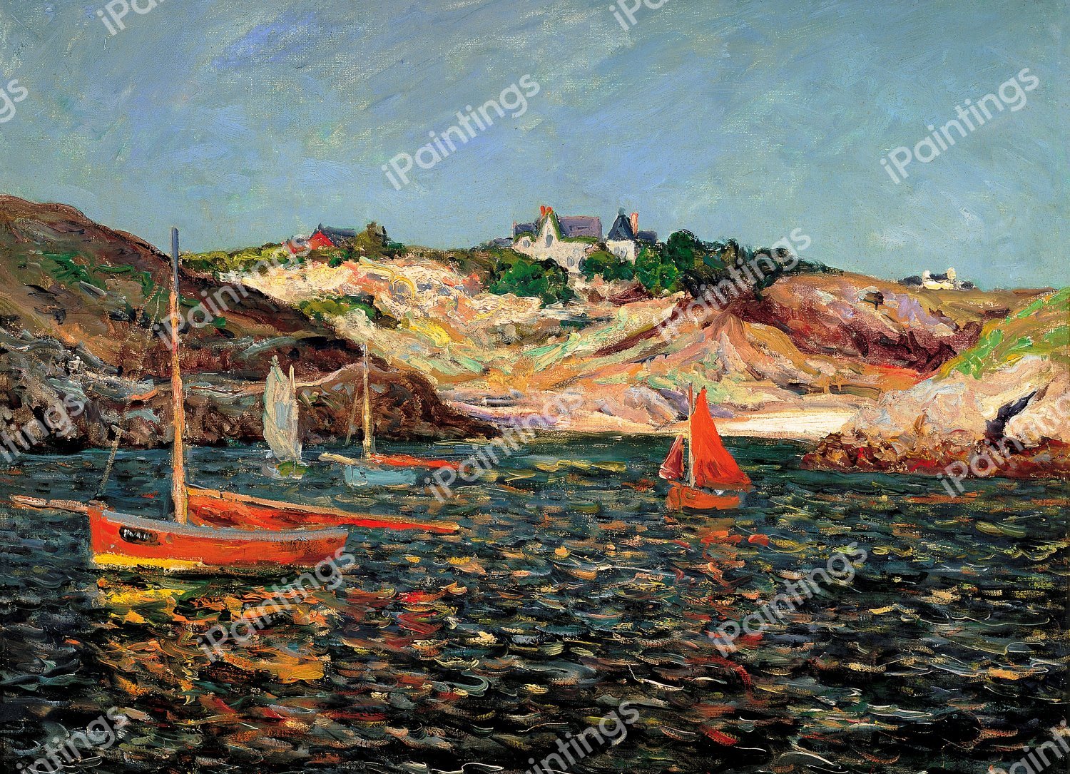 Entrance to the Port on Port-Goulphar, Belle-Ille-en-Mer . The painting by Maxime Maufra