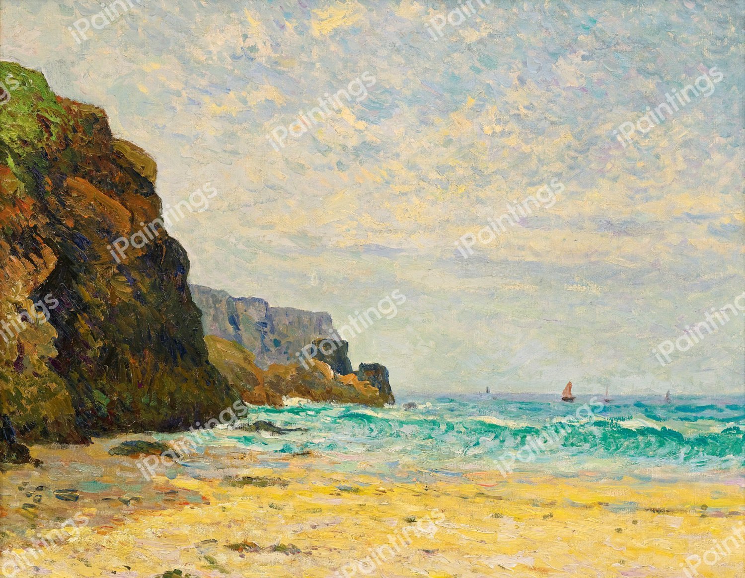 Foot of the Cralais, the Morning, Camaret-Sur-Mer. The painting by Maxime Maufra