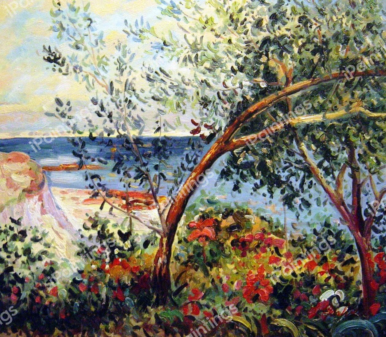 Monsieur Maufra&#39s Garden By The Sea. The painting by Maxime Maufra