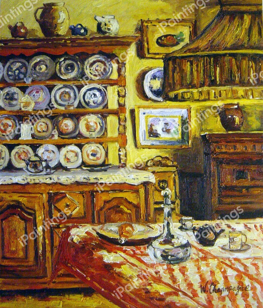 The Dining Room After Lunch. The painting by Maxime Maufra