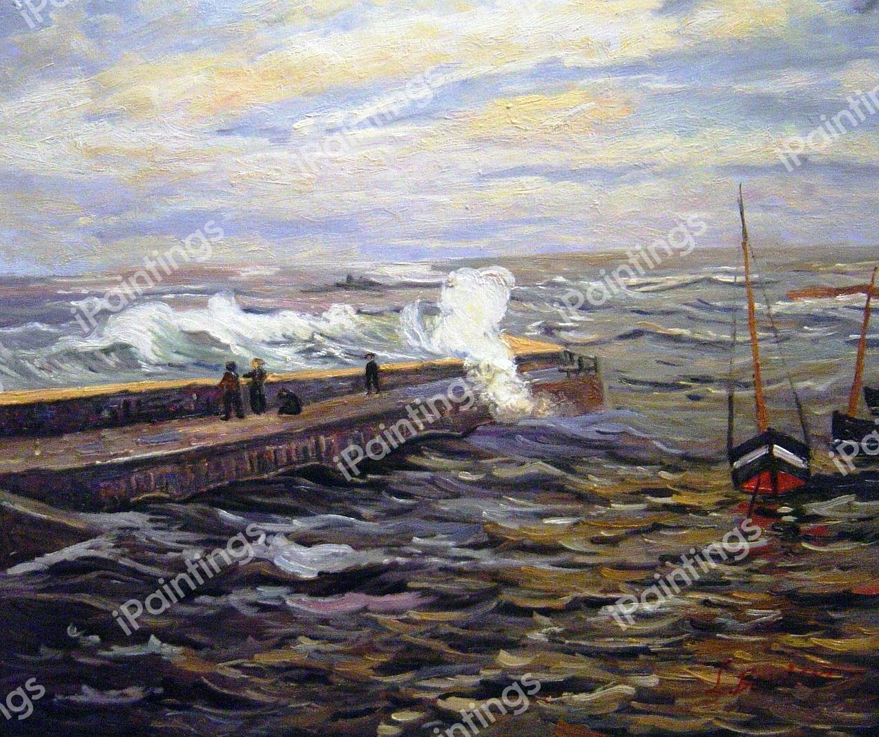 The Jetty At Pontivy, Morbihan. The painting by Maxime Maufra