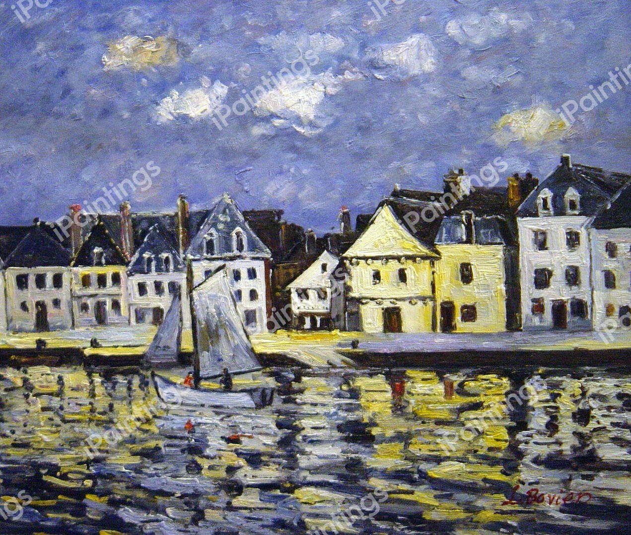 The Port Of Saint Goustan, Brittany. The painting by Maxime Maufra