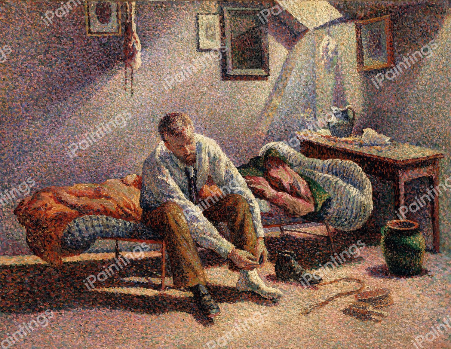 Morning  Interior, 1890. The painting by Maximilien Luce