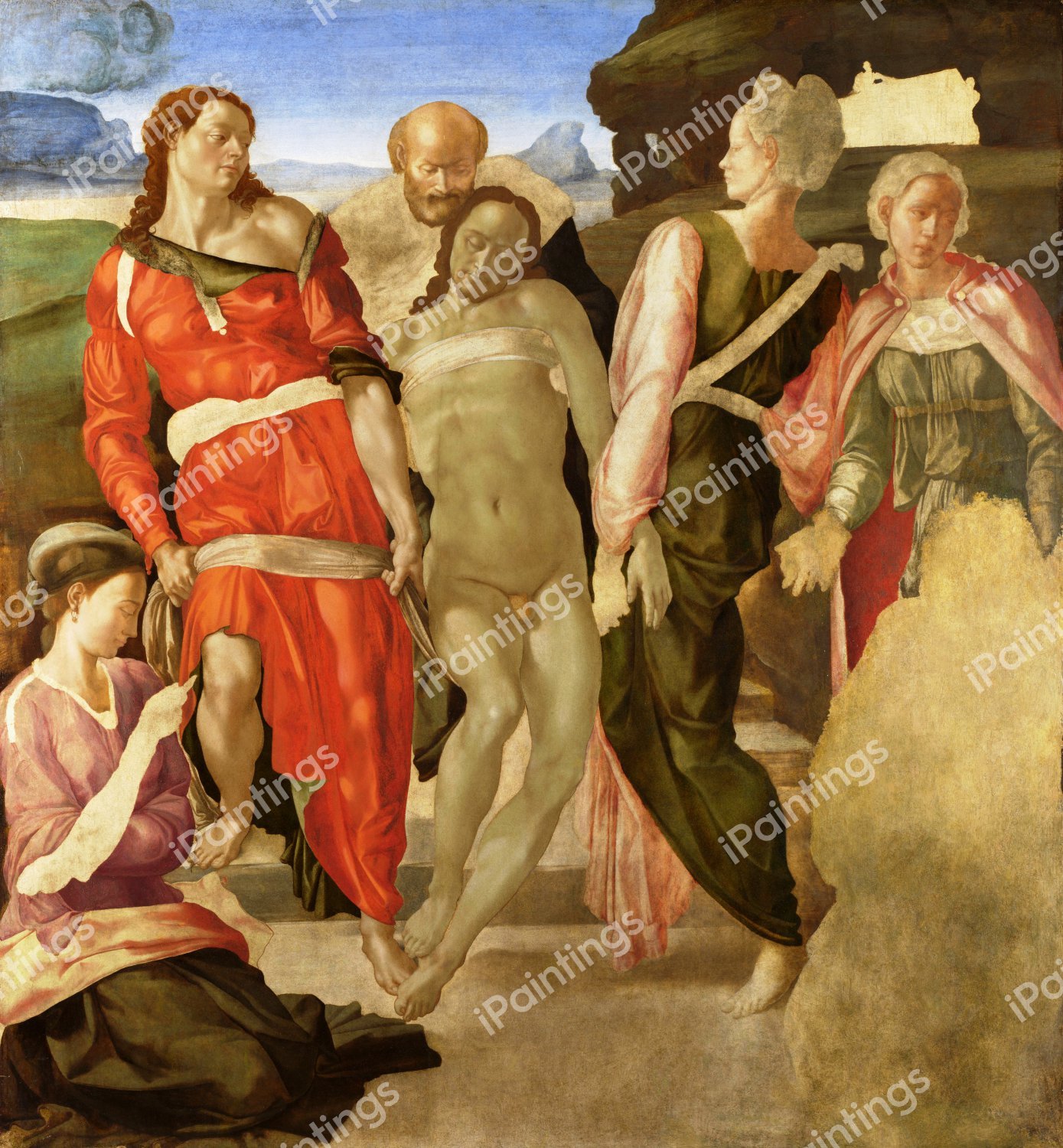 Entombment. The painting by Michelangelo