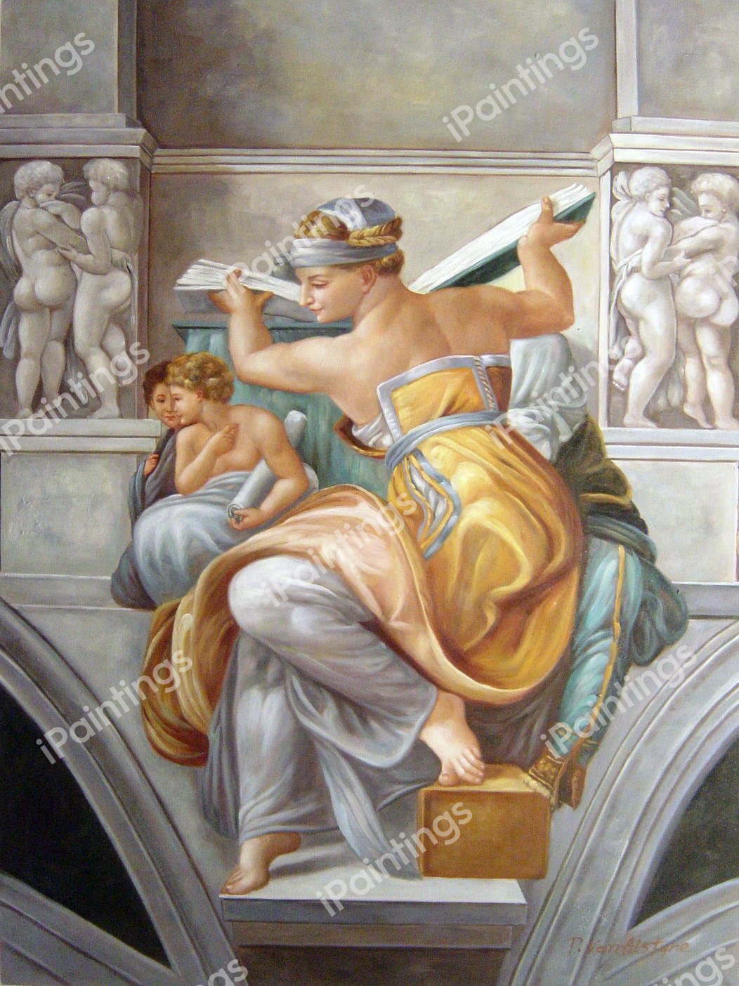 The Libyan Sibyl. The painting by Michelangelo