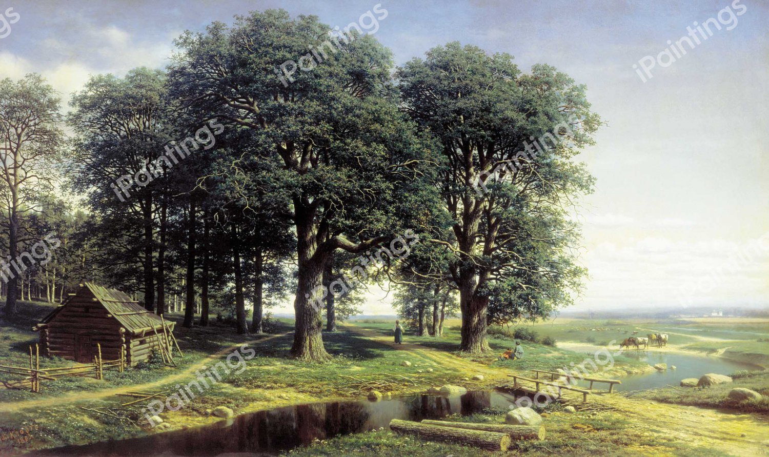 An Oak Grove. The painting by Mikhail Clodt