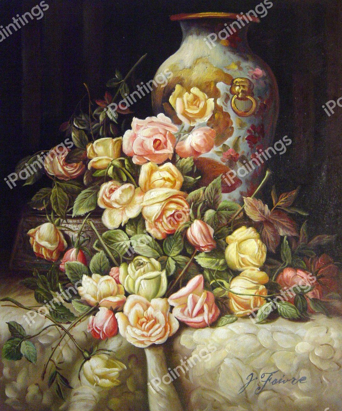 A Still Life With Roses. The painting by Milne Ramsey