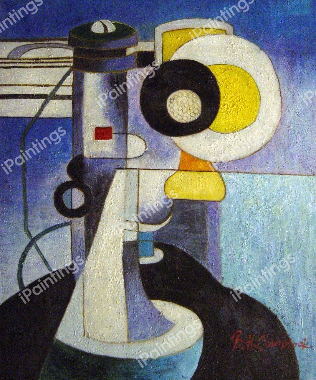 Telephone. The painting by Morton Livingston Schamberg