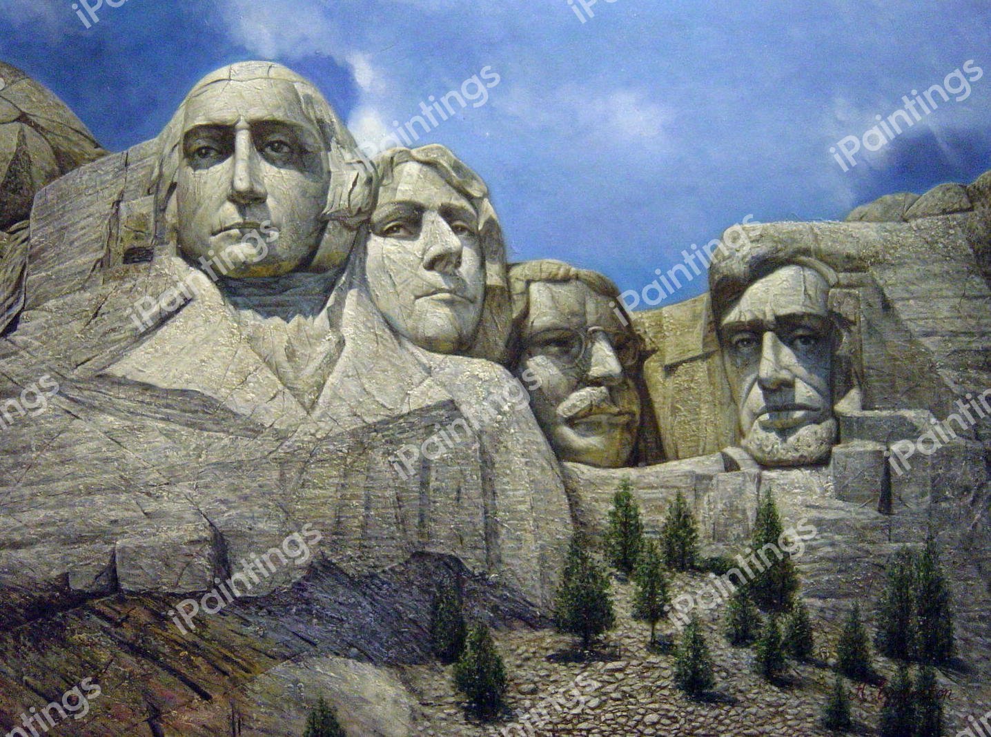 Mount Rushmore. The painting by Our Originals