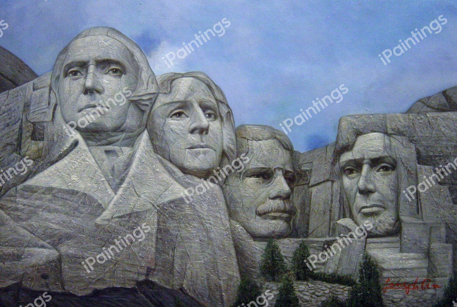 Mount Rushmore. The painting by Our Originals