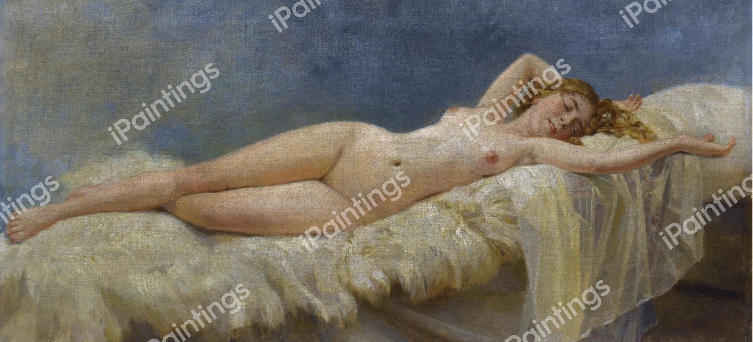Reclining Nude. The painting by Nikolai Kornilievich Bodarevsky