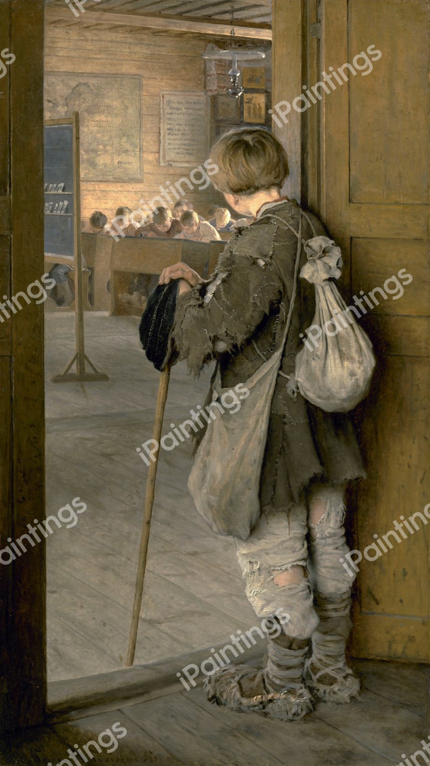 At School Doors, 1897. The painting by Nikolai Petrovich Bogdanov-Belsky