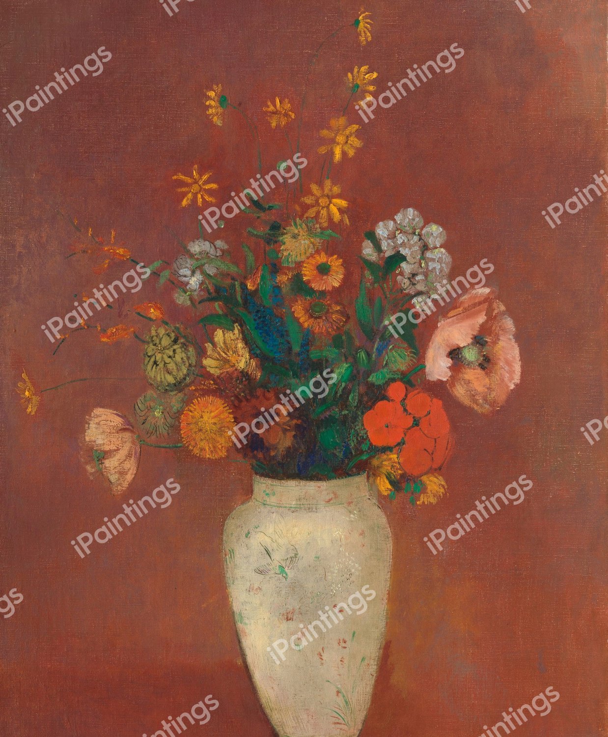 Bouquet in a Chinese Vase. The painting by Odilon Redon
