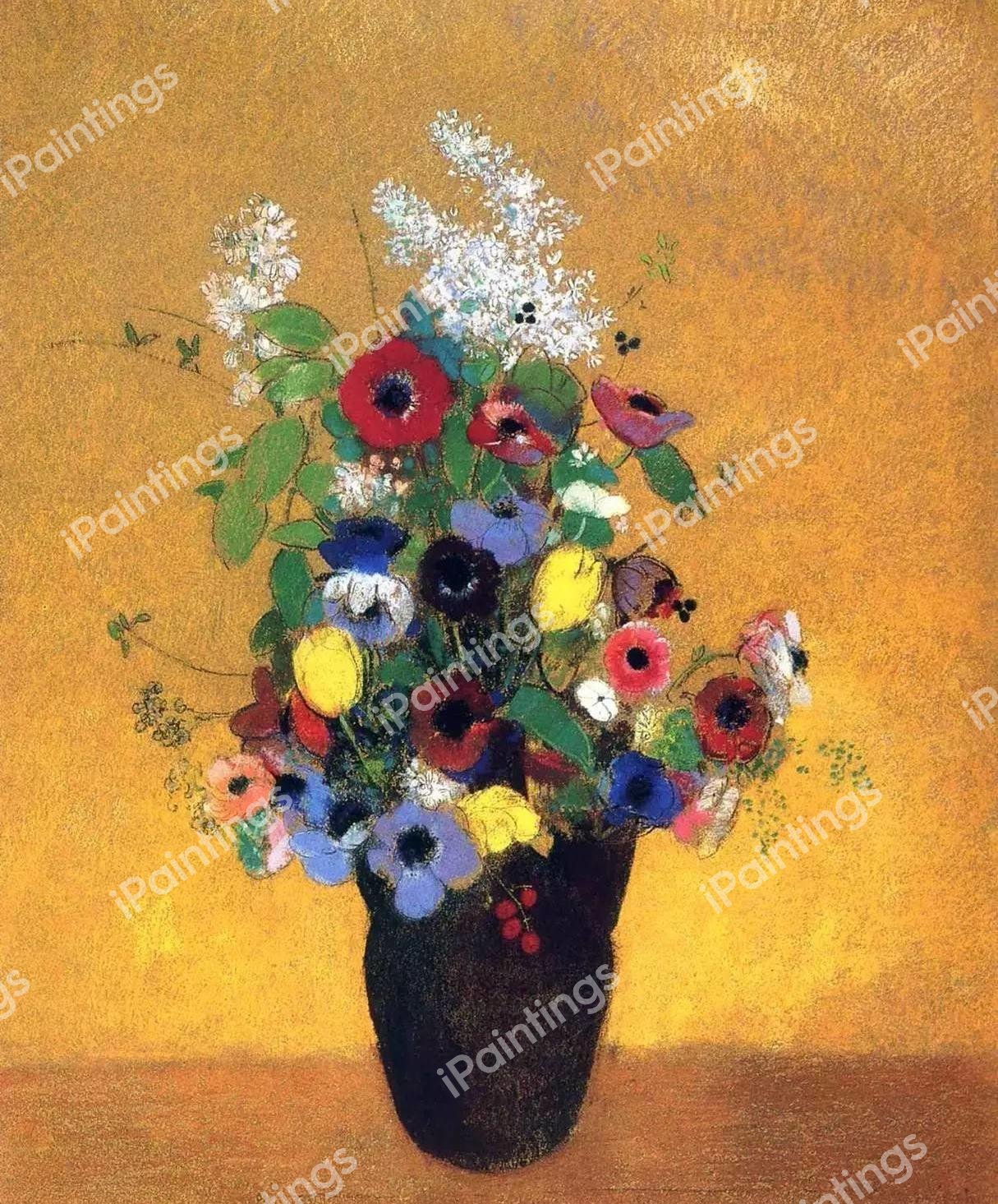 Flowers, 1905. The painting by Odilon Redon