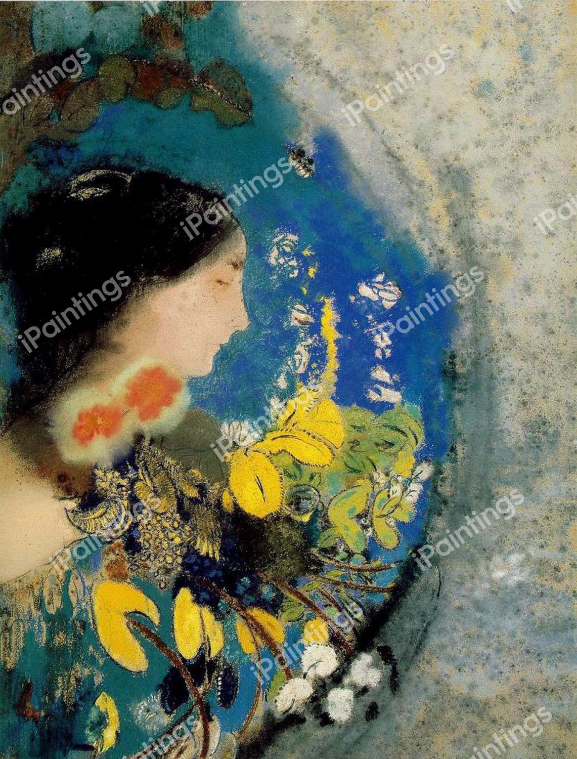 Ophelia. The painting by Odilon Redon
