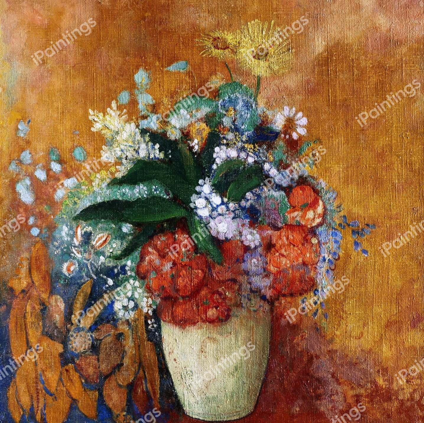 Vase of Flowers 3. The painting by Odilon Redon