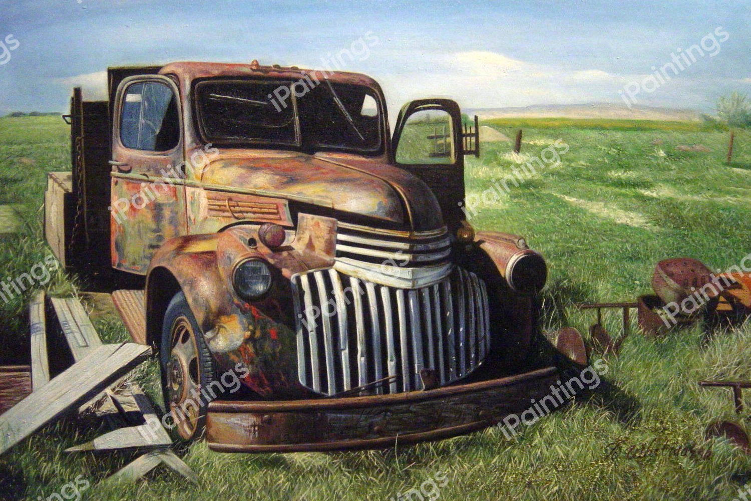 Old Farm Truck. The painting by Our Originals