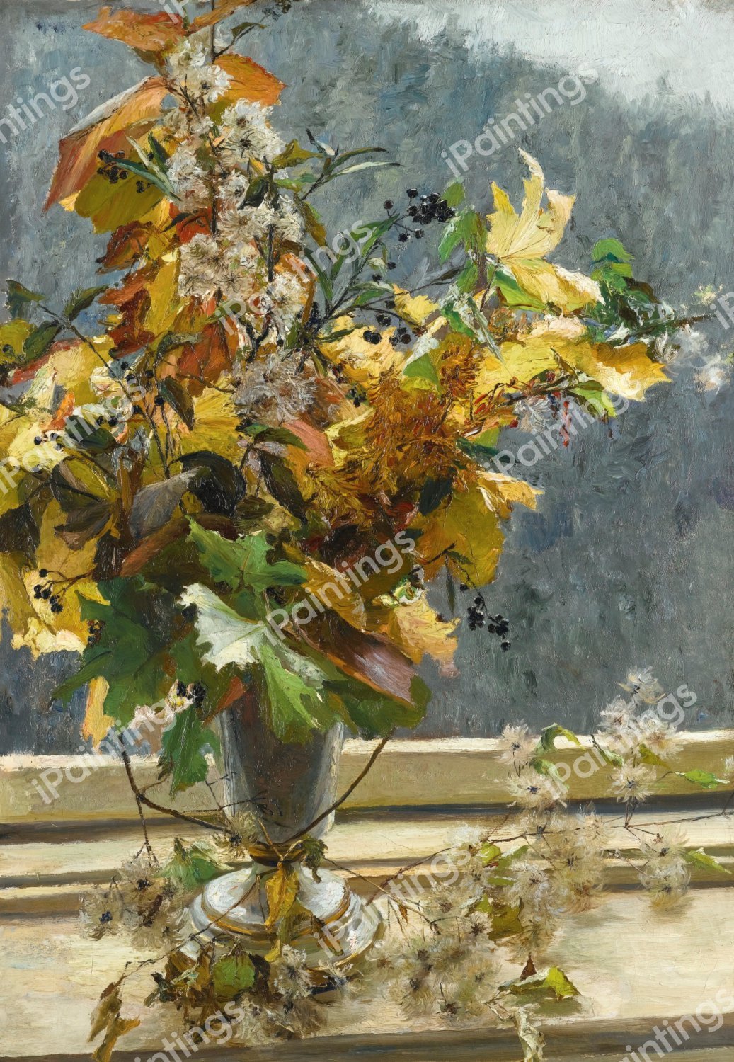 Autumn Leaves. The painting by Olga Wisinger-Florian