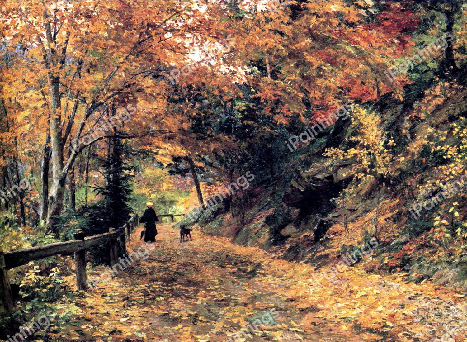 Falling Leaves, 1899. The painting by Olga Wisinger-Florian