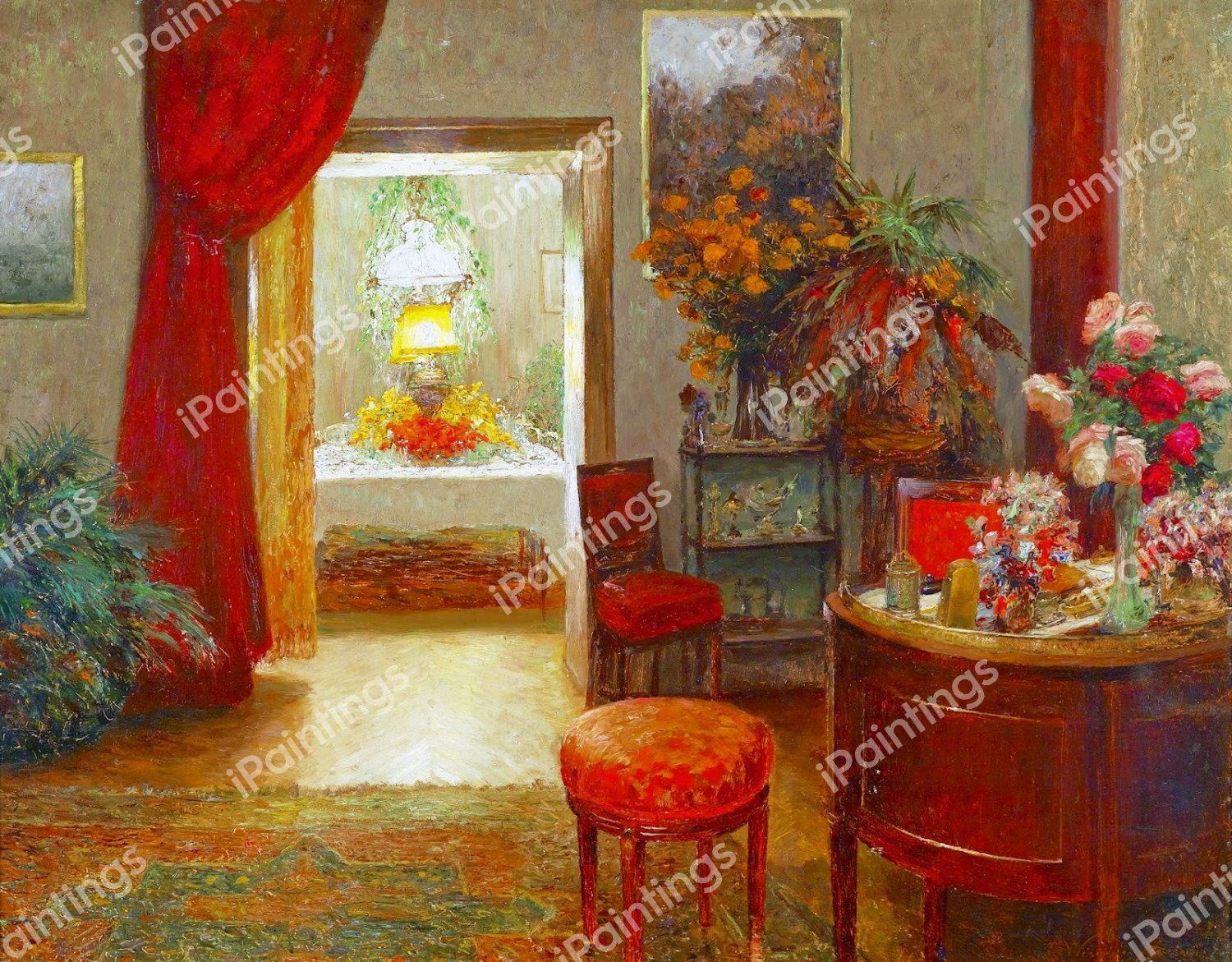 Interior with Decorated Table. The painting by Olga Wisinger-Florian