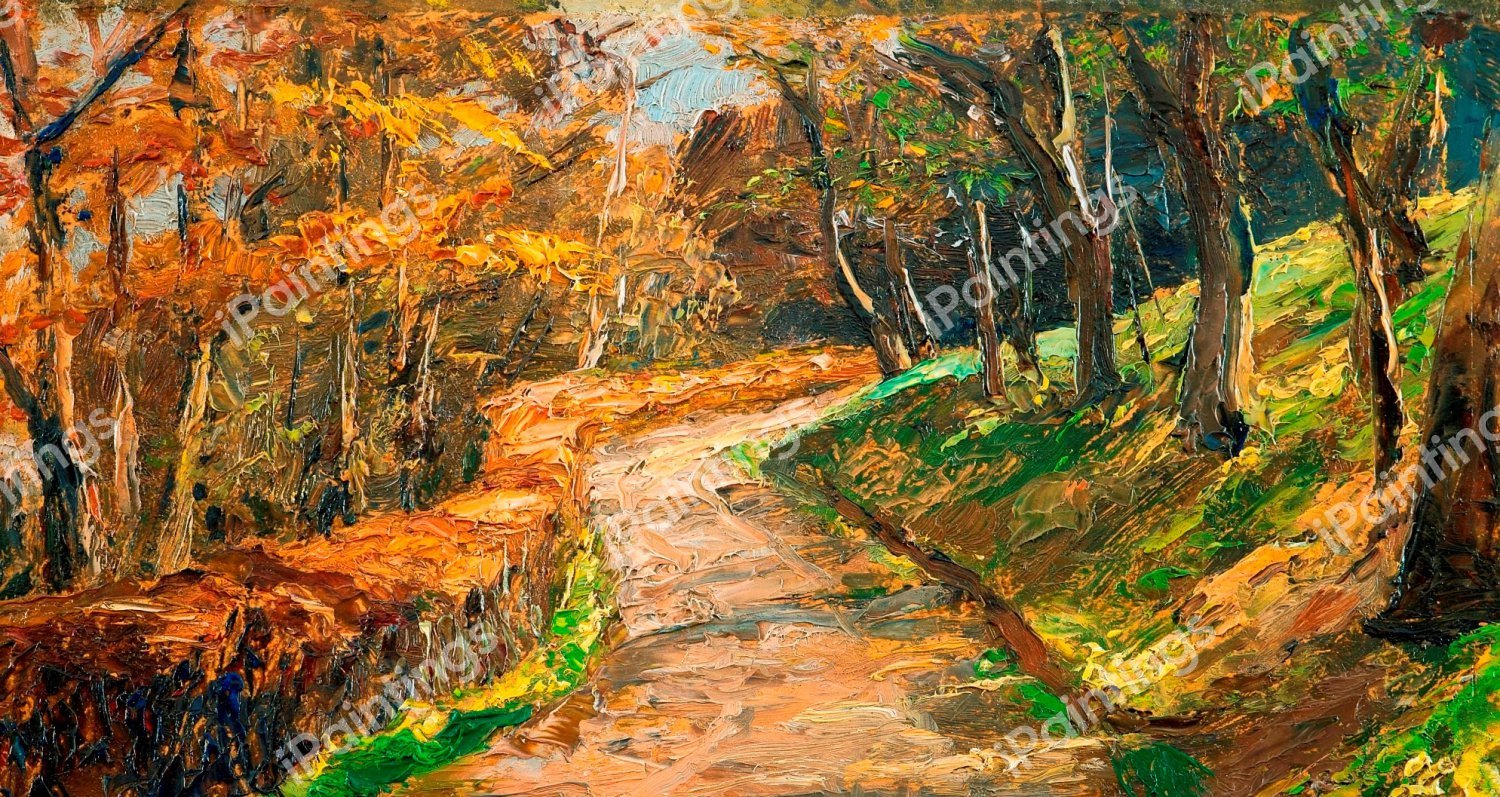 Pathway in Early Spring. The painting by Olga Wisinger-Florian