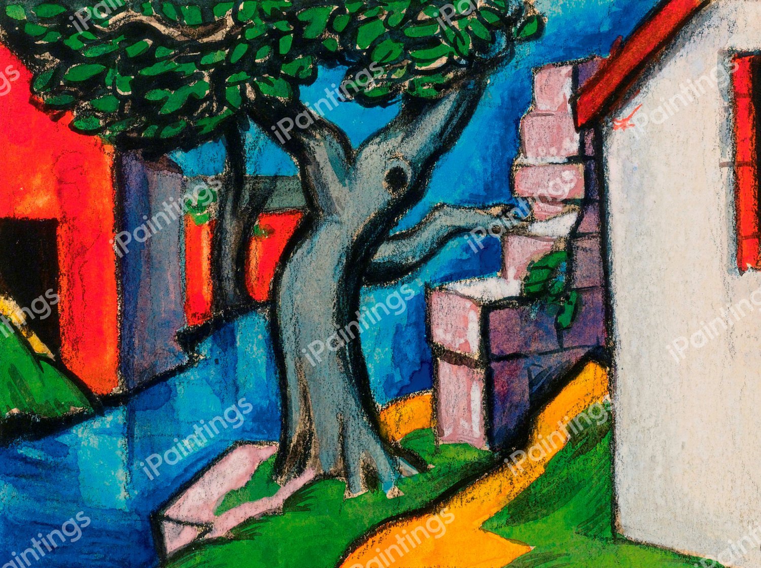 Mystic Tree. The painting by Oscar Bluemner