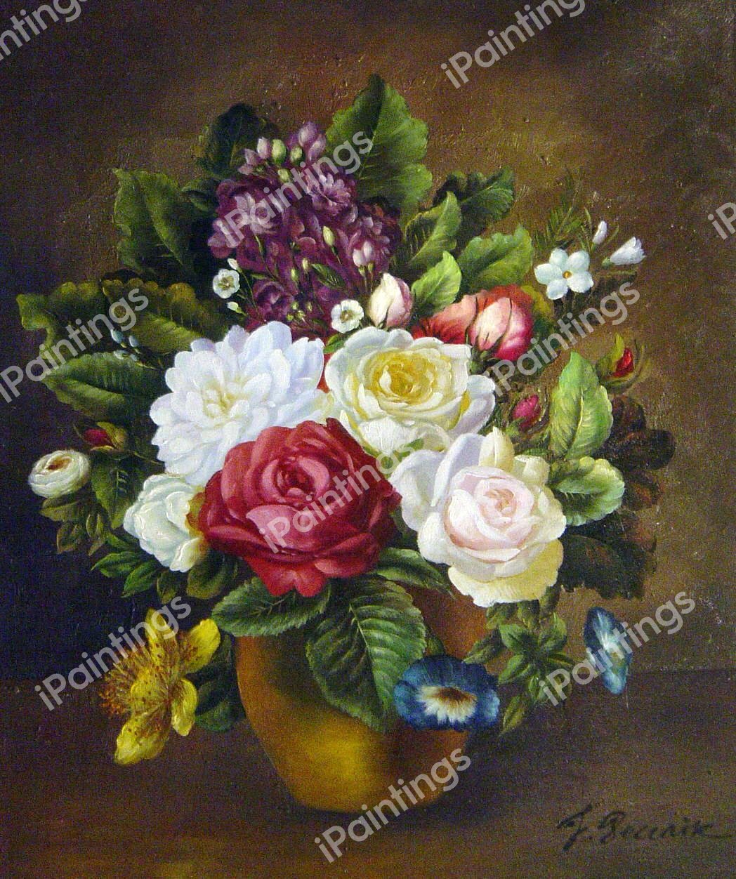 Still Life Of Summer Flowers. The painting by Otto Didrik Ottesen