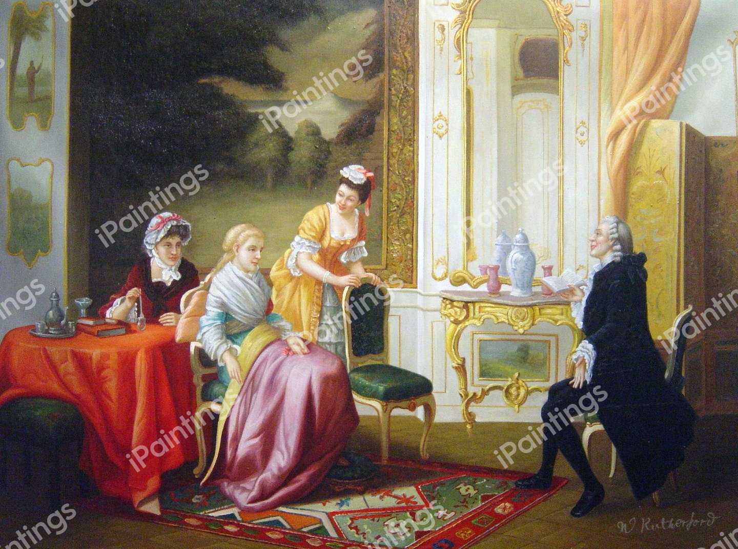 The Recitation. The painting by Otto Erdmann