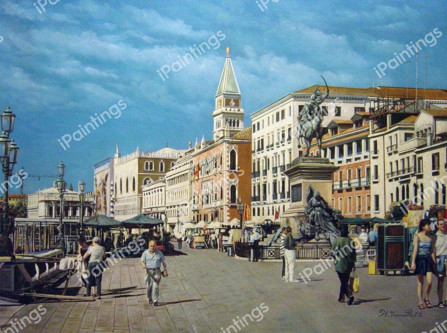 Overlooking Molo San Marco, Venice. The painting by Our Originals
