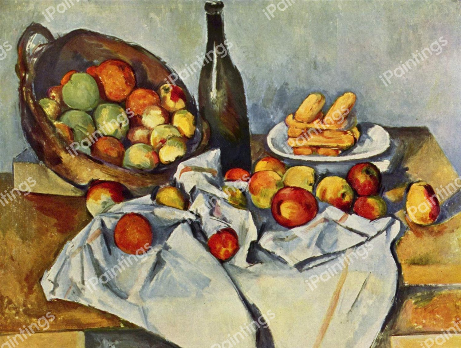 Basket of Apples. The painting by Paul Cezanne