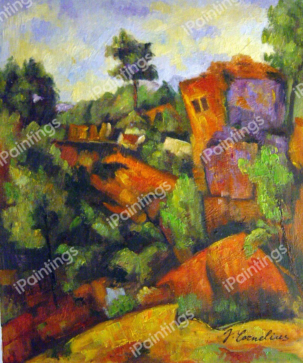 Canyon Of Bibemus. The painting by Paul Cezanne