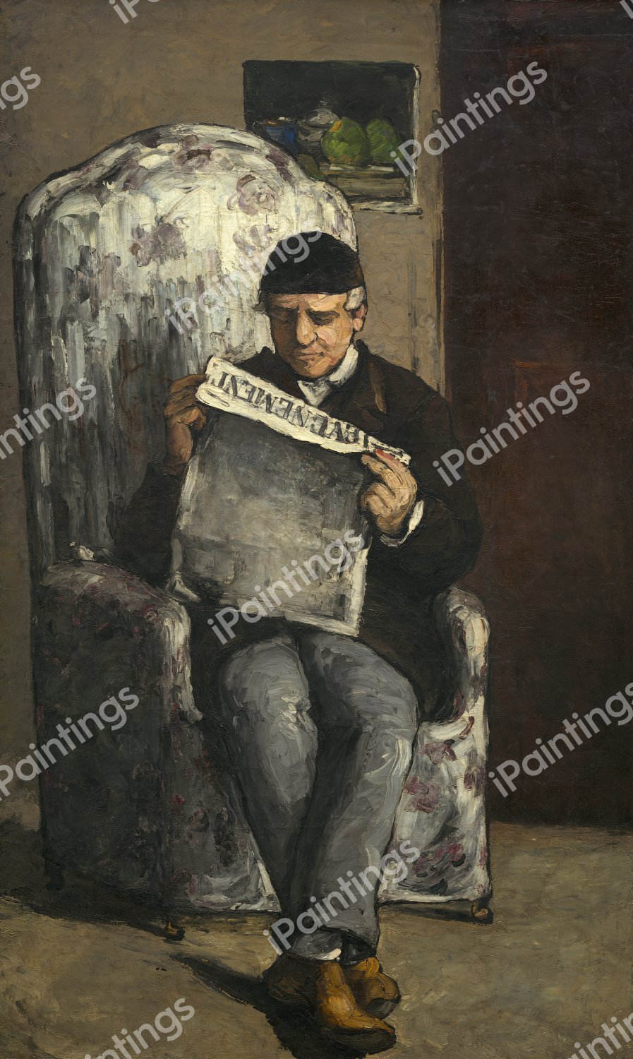 Cezanne's Father Reading. The painting by Paul Cezanne