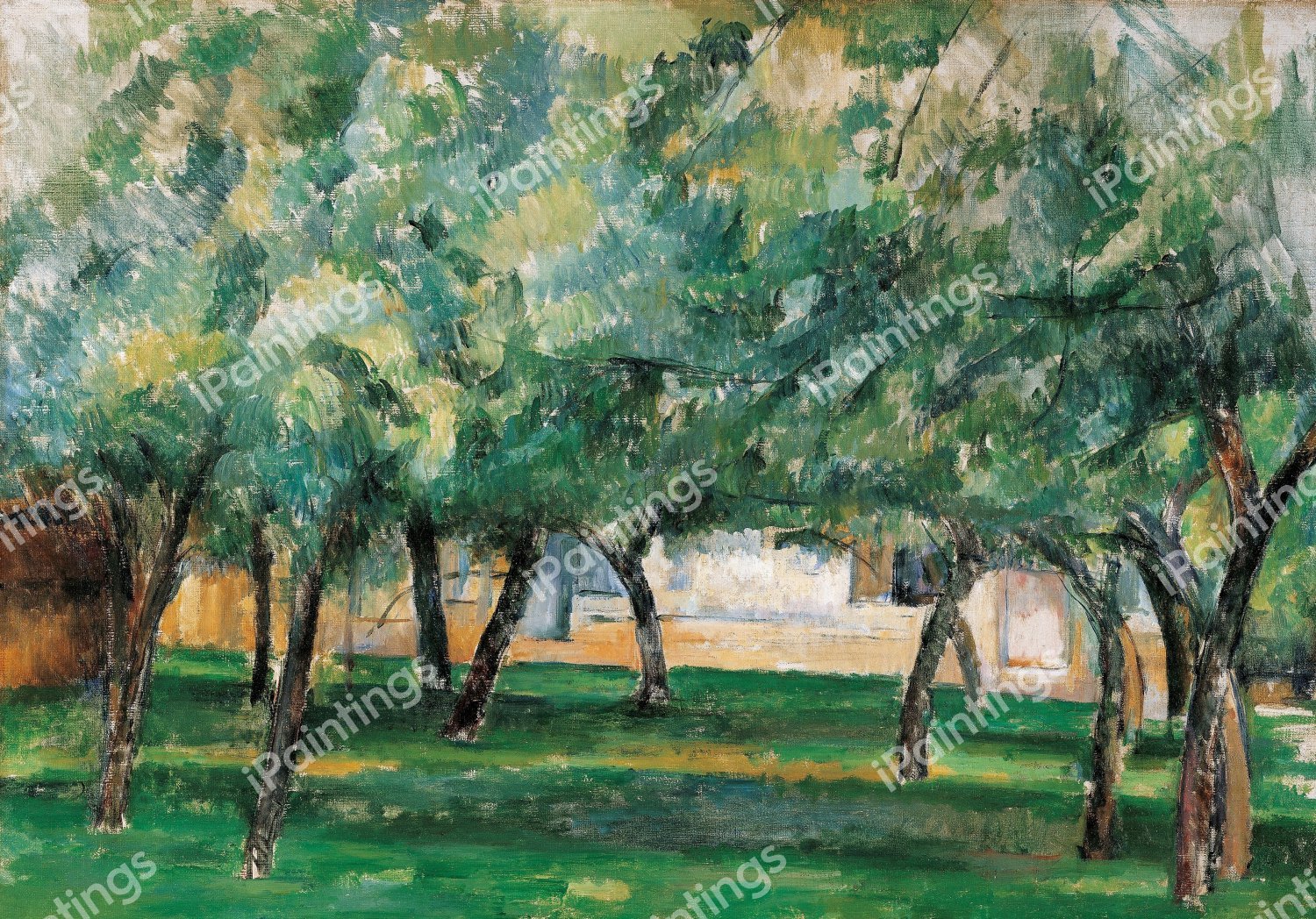 Farm in Normandy. The painting by Paul Cezanne