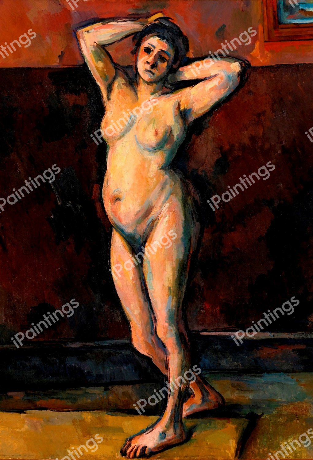 Femme Nue Debout (Standing Nude). The painting by Paul Cezanne