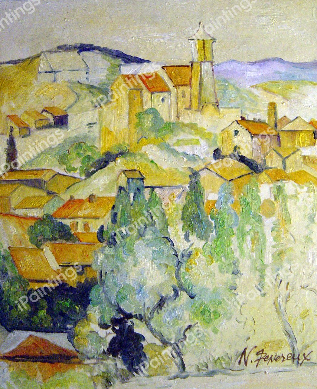 Gardanne. The painting by Paul Cezanne