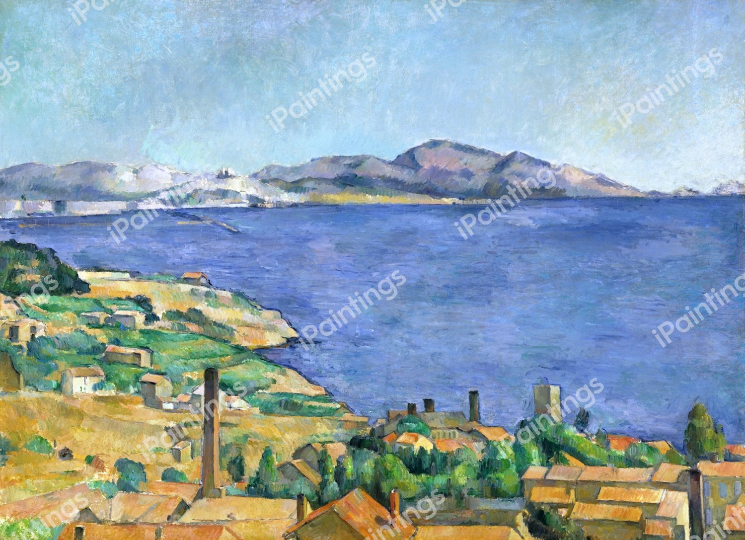 Gulf of Marseilles Seen from L'Estaque. The painting by Paul Cezanne