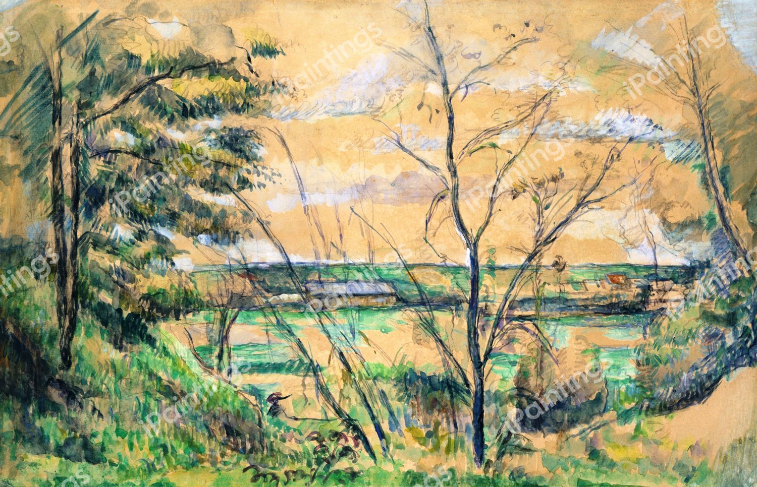 In the Oise Valley. The painting by Paul Cezanne