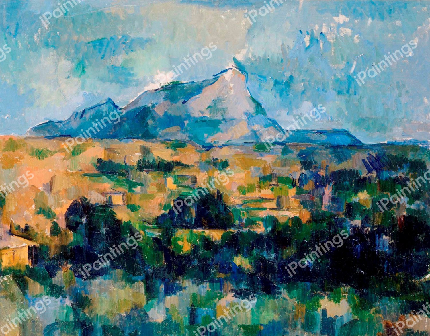 La Montagne Sainte-Victoire. The painting by Paul Cezanne