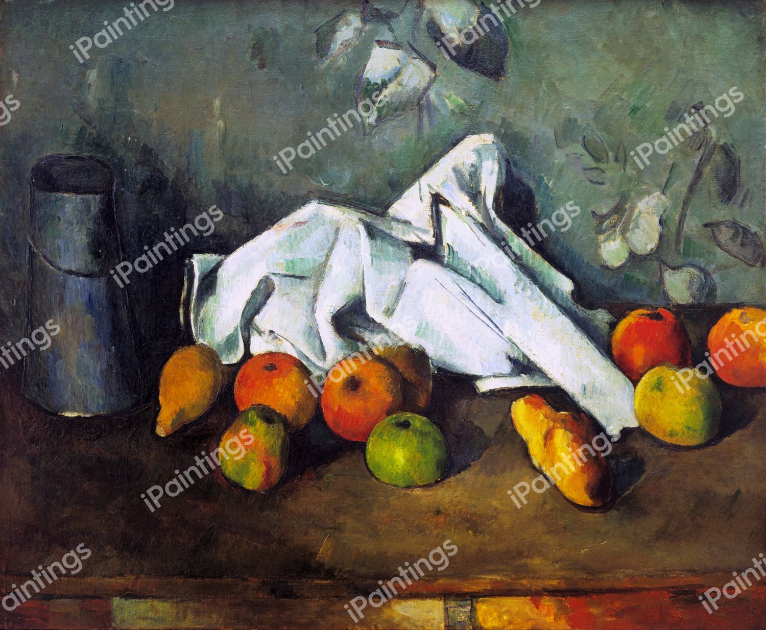 Milk Can and Apples. The painting by Paul Cezanne