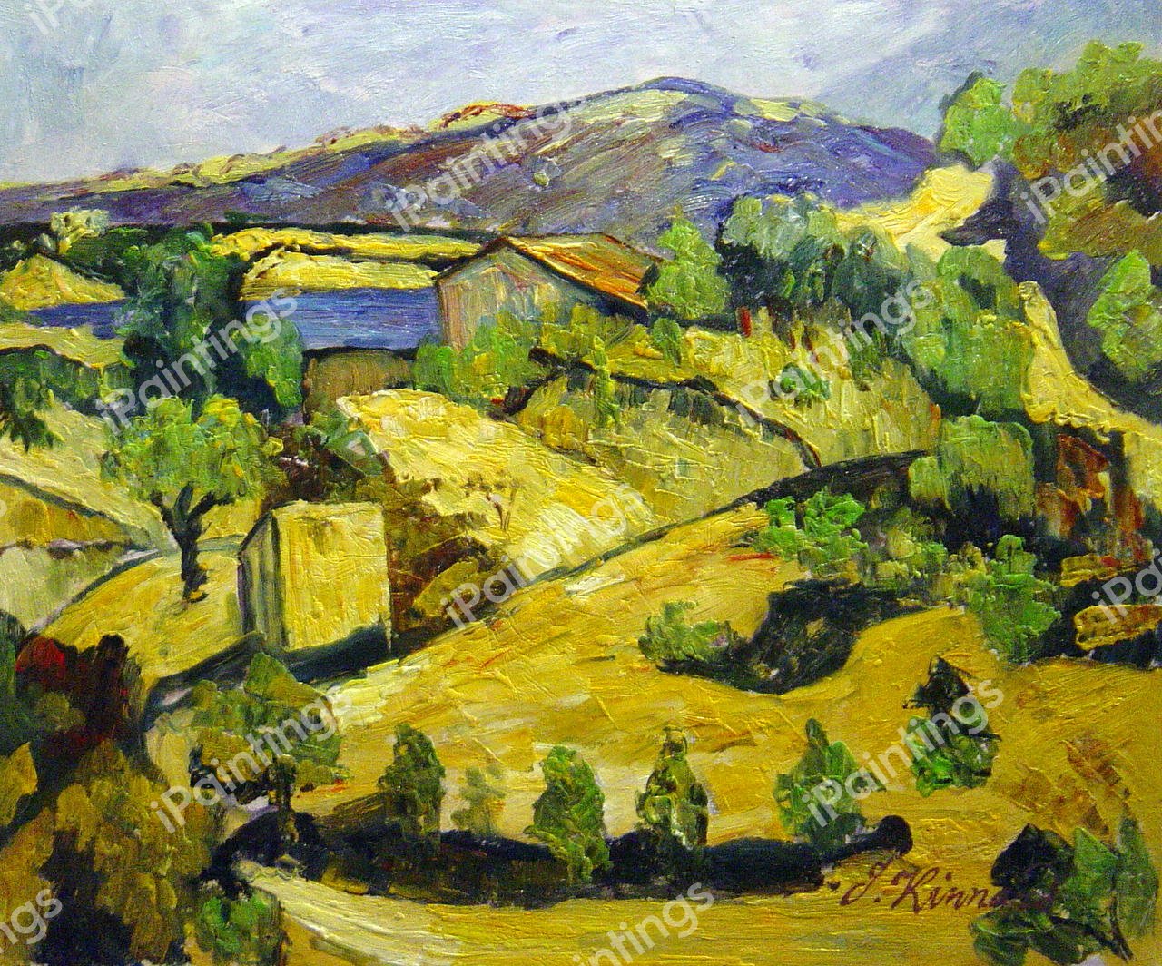 Mountains In Province. The painting by Paul Cezanne