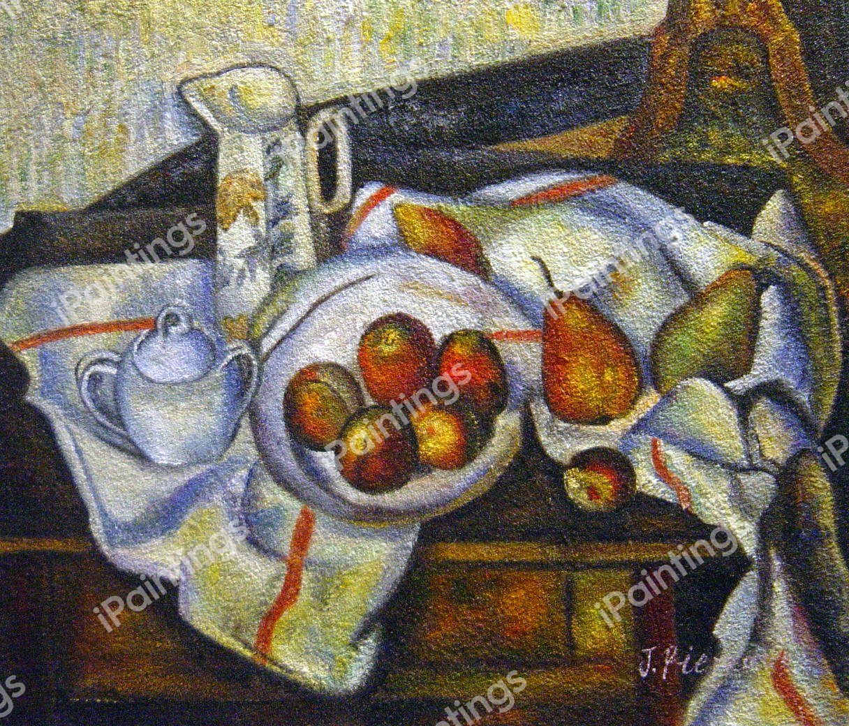 Peaches. The painting by Paul Cezanne