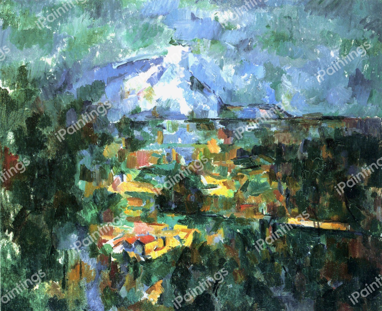 Sainte-Victoire vue des Lauves. The painting by Paul Cezanne