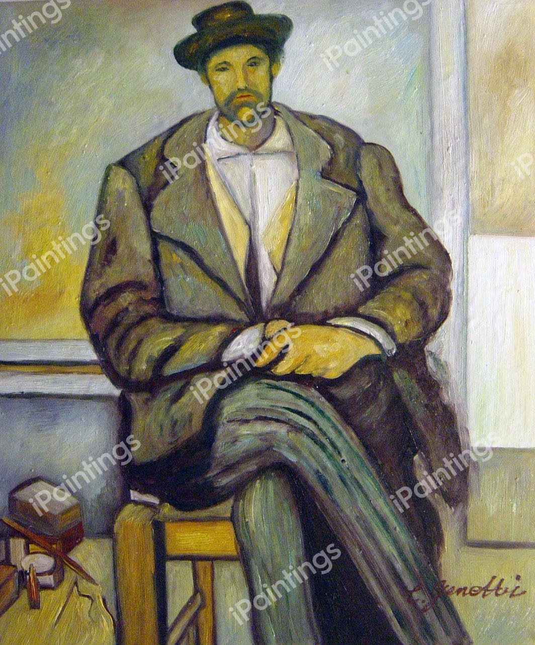 Seated Peasant. The painting by Paul Cezanne