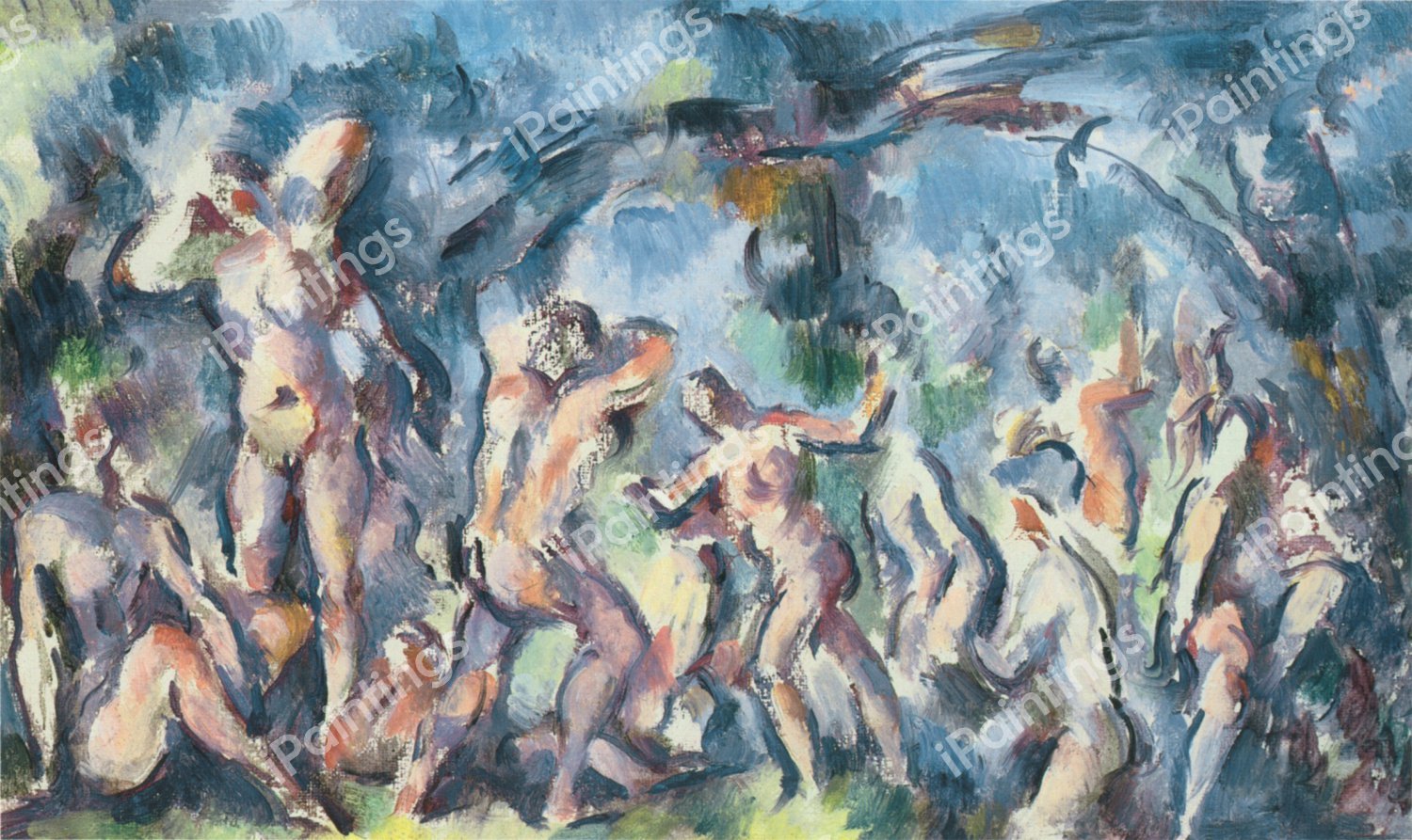 Sketch of Bathers. The painting by Paul Cezanne