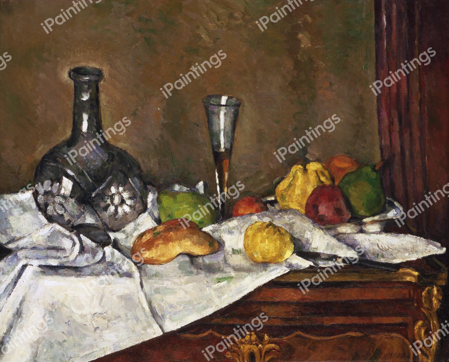 Still Life with a Dessert. The painting by Paul Cezanne